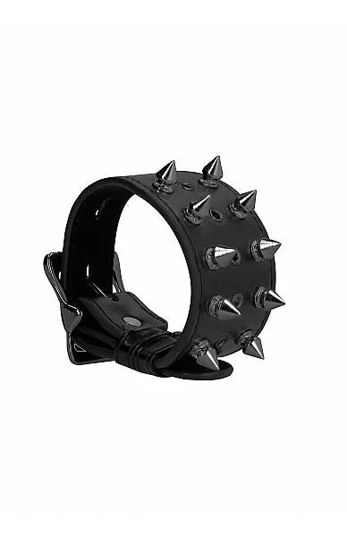 Ouch! Skulls & Bones Bracelet With Spikes Black