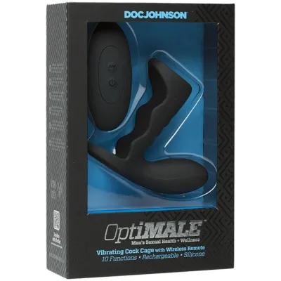 Optimale Vibrating Cock Cage With Wireless Remote Rechargeable Silicone Black