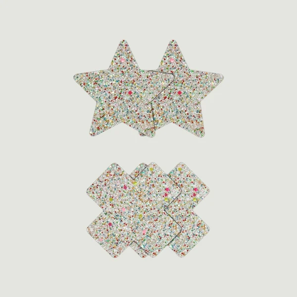 Pretty Pasties Glow-In-The-Dark Glitter Star and Cross 2-Pack