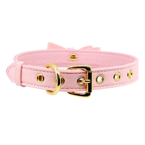 Love In Leather Bow Collar with Cat Bell