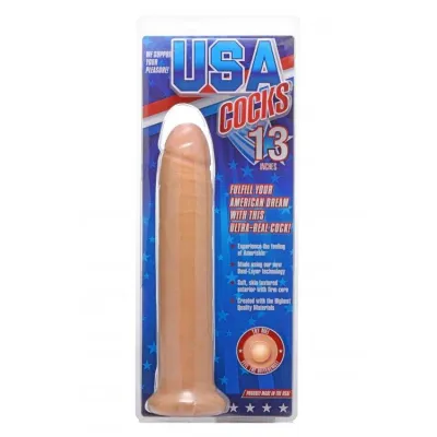 Usa Cocks 13 Inch Dildo W o Balls Light Skin Tone