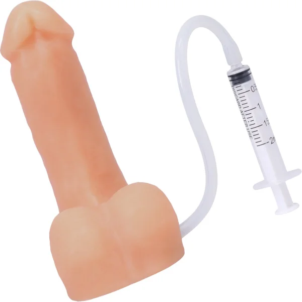 POP 'N' Play Squirting Harness Compatible Silicone Dildo & Packer - Vanilla