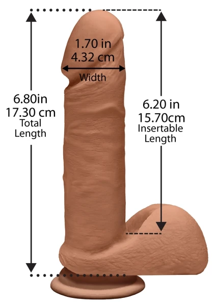 The D - Perfect D 7" Suction Cup Dildo by Doc Johnson - Chocolate