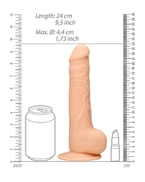 Silicone Dildo With Balls - Ivory - 9.4 Inch