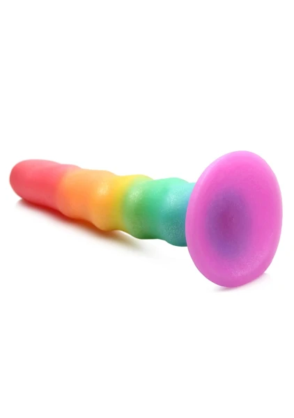Simply Sweet Zigzag Rainbow 6.7" Silicone Suction Cup Dildo