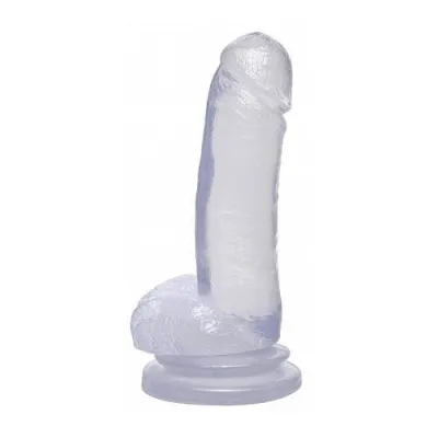 Basix Rubber Works 8 Inch Dong With Suction Cup Clear