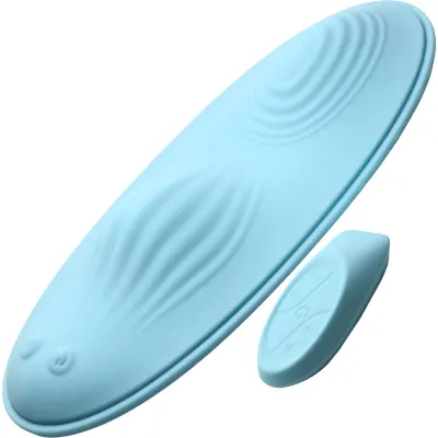 Inmi Wave Slider 28X Vibrating Silicone Waterproof Rechargeable Grinder With Remote Blue