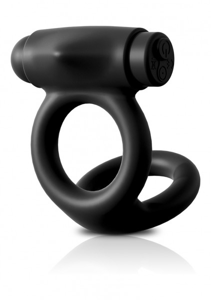 Vibrating Silicone Cock & Ball C-Ring - Black - Best Cock Ring