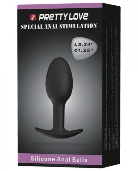 Pretty Love 3.34 inches Silicone Anal Plug with Ball Black — image 7 of 8