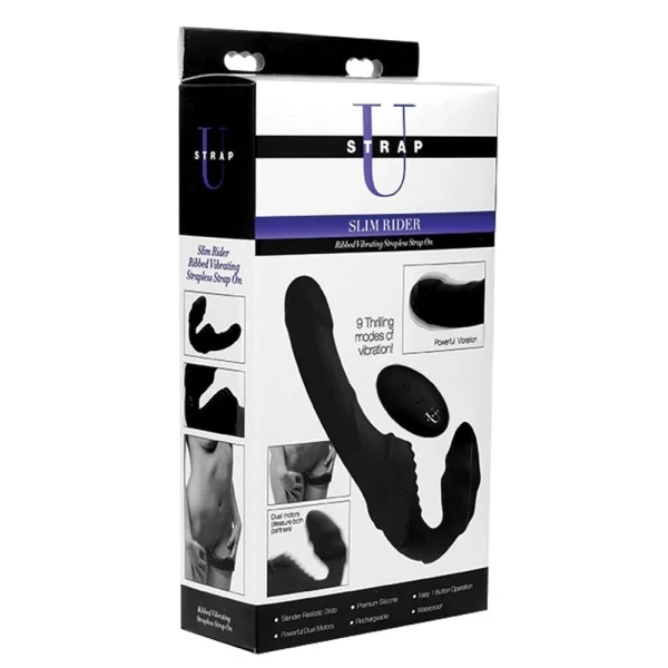 Pro Rider 9x Vibrating Silicone Strapless Strap-On Dildo w/ Remote Control