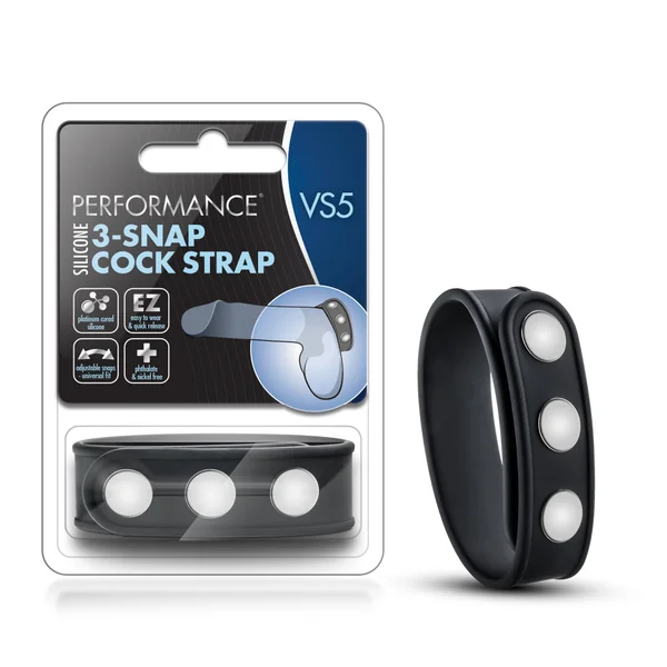 Performance - Vs5 - Silicone 3-snap Cock Strap - Black — image 25 of 25