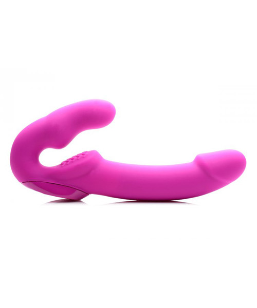 Evoke Vibrating Strapless Strap-On - Pink