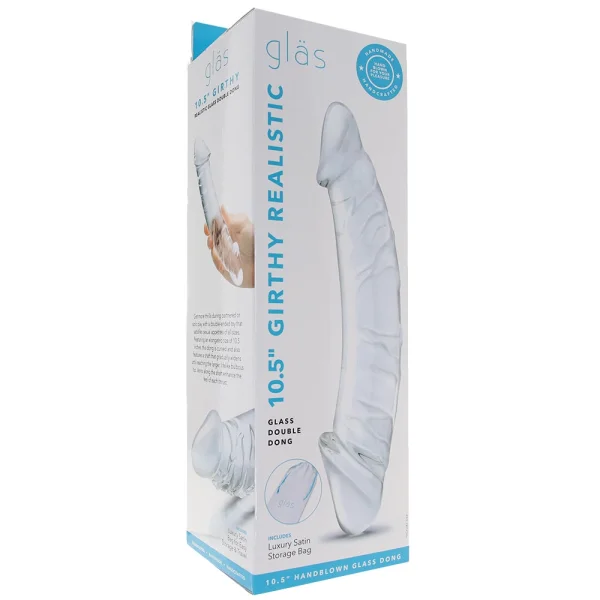 Gläs 12" Double Ended Glass Dildo with Anal Beads
