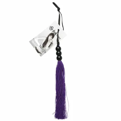 Sex and Mischief Rubber Whip Small 10 Inch Purple