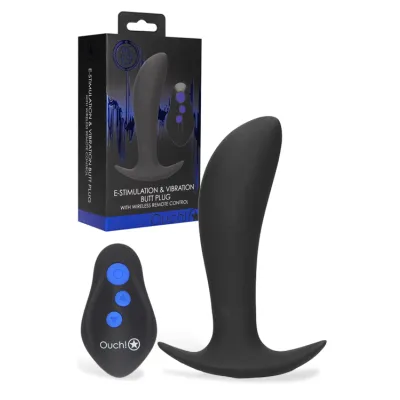Shots Toys 4 8 Vibrating Electro Stimulation Butt Plug with Remote