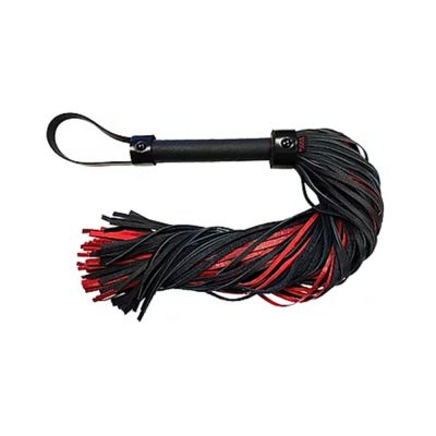 Leather Long Flogger Burgunday Black Accessories