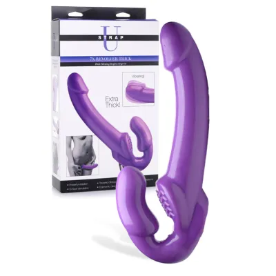 Strap U Revolver 11 4 Extra Thick Vibrating Strapless Strap On with Bullet Vibe