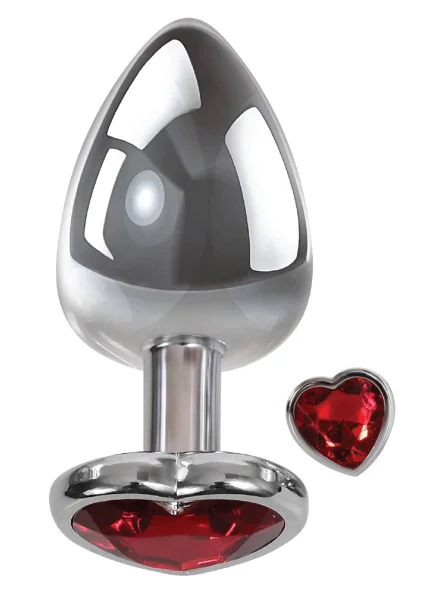 Large Red Heart Gem Anal Plug