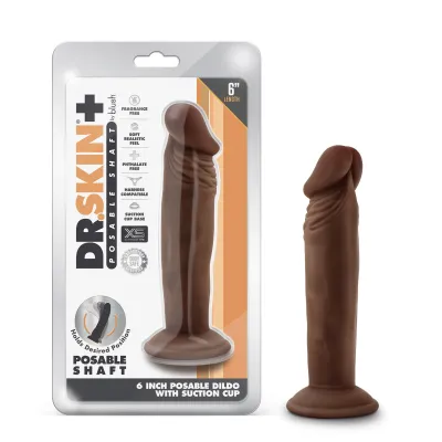 Dr Skin Plus 6 Inch Posable Dildo Chocolate