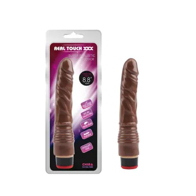 Real Touch Vibrating Cock Brown 8 8 Inch