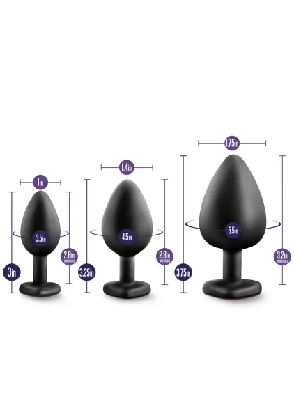 Luxe Bling Plugs Training Kit Black With Rainbow Gems