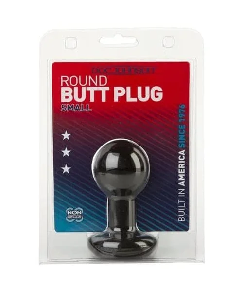 Round Butt Plug Small - Black
