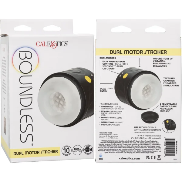 Boundless Dual Motor Rechargeable Stroker Penis Masturbator