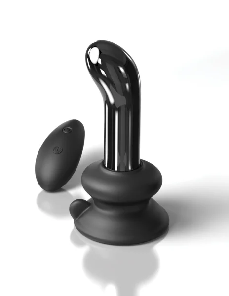 Icicles No. 84 Black Vibrating Glass Prostate Massager by Pipedream