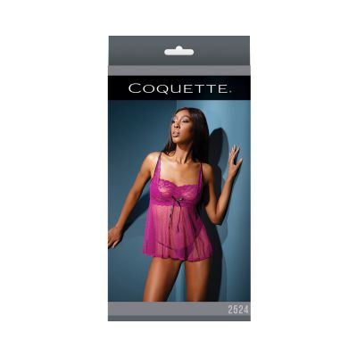 Babydoll G string Magenta black Os
