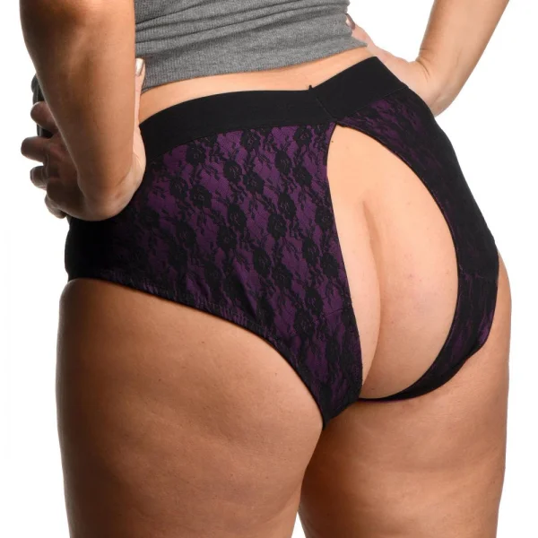 Lace Envy Crotchless Panty Harness - 2xl - Purple — image 6 of 6