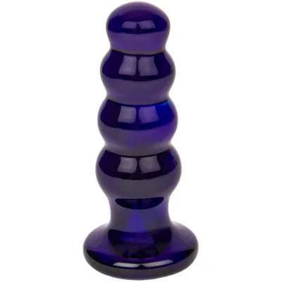 Glacier Glass Purple Bubble 10 Function Butt Plug 4 5 Inch