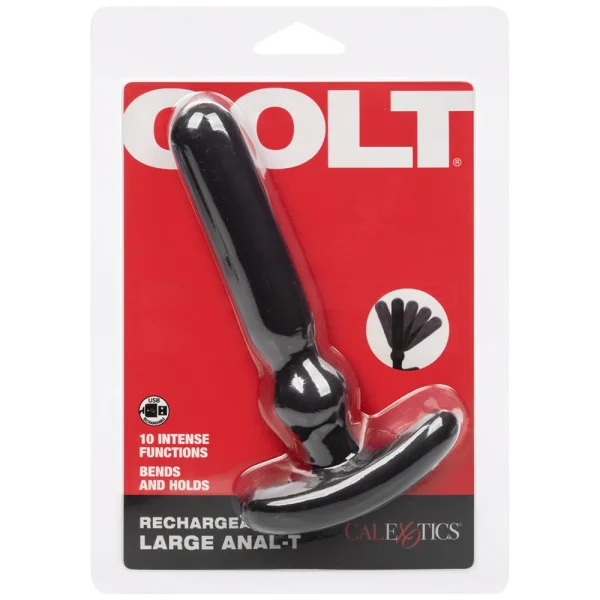 COLT Anal-T Rechargeable Waterproof Silicone Anal Vibrator - Large, Black