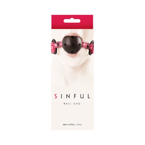 Sinful Adjustable Vinyl Ball Gag - Pink — image 4 of 6
