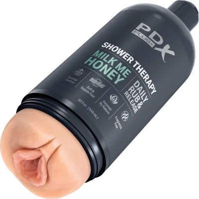 PDX Plus Shower Therapy Milk Me Honey Discreet Penis Stroker By Pipedream Vanilla