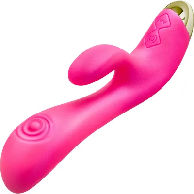 Aria Pleasin AF Silicone Waterproof Dual Stimulation Vibrator By Blush Fuchsia