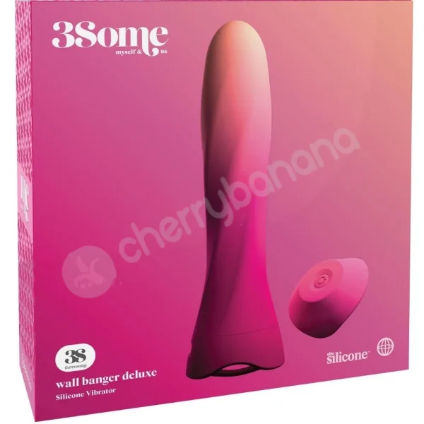 3Some Wall Banger Deluxe Pink Remote Controlled Vibrator With Suction Cup Base
