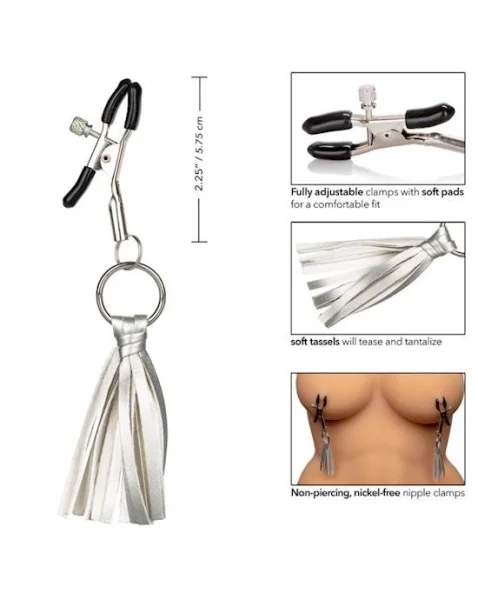 Nipple Play Playful Tassels Nipple Clamps - Silver