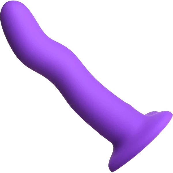 Simply Sweet 21X Vibrating Wavy Rechargeable Silicone G-Spot Vibrator With Remote - Purple