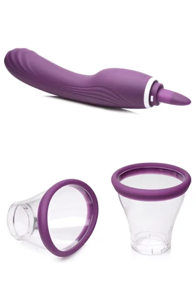 Inmi 9.6" Vibrating Pump with Tongue Stimulator & G-Spot Handle