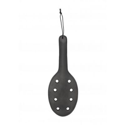 Saddle Leather Paddle With 8 Holes Black
