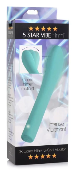 5 Star 9x Come-hither G-spot Silicone Vibrator - Teal