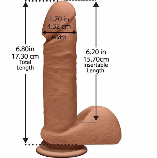The D - Perfect D 7" Suction Cup Dildo by Doc Johnson - Caramel