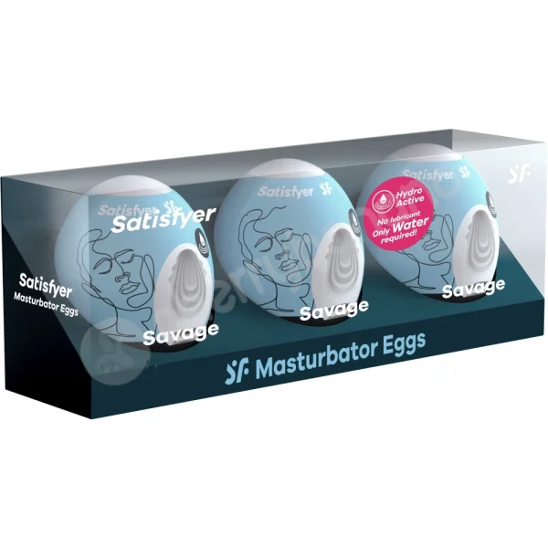Satisfyer Masturbator Eggs Savage Skin-Like Masturbation Sleeve 3 Pack