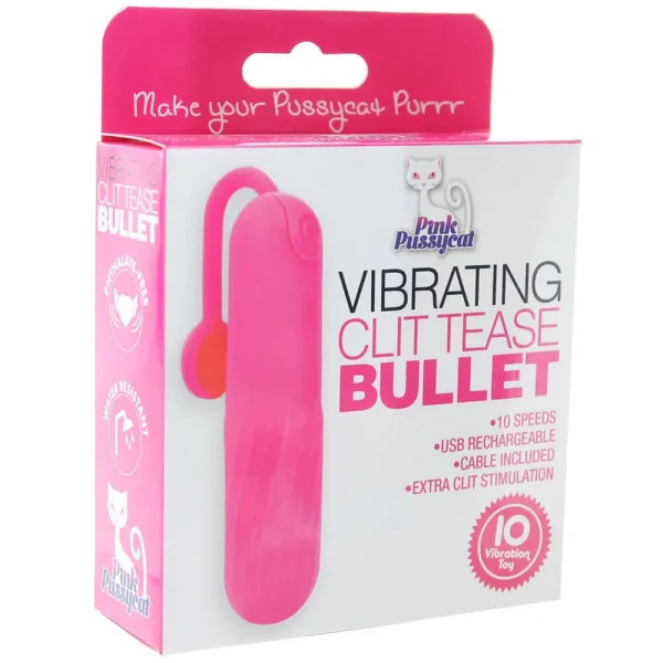 Pink Pussycat Vibrating Clit Tease Bullet Pink