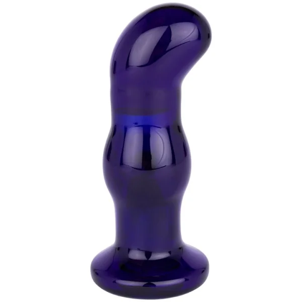 Glacier Glass Midnight Blue 10 Function Vibrating Butt Plug - 4.5 Inch