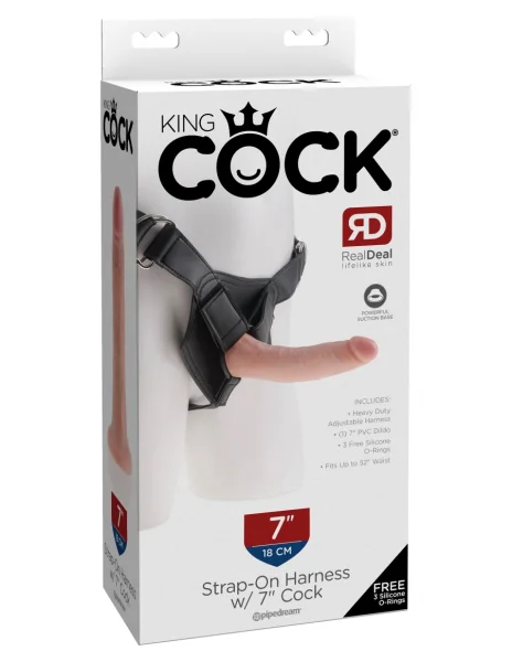 King Cock Strap-on Harness W 7 Cock - Flesh