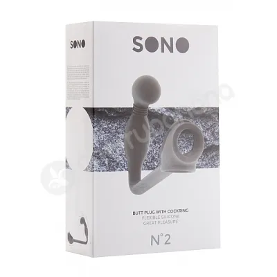 Sono No 2 Grey Butt Plug With Cock Ring