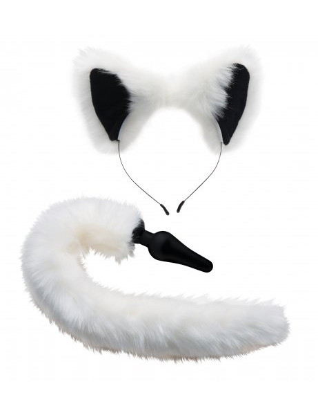 White Fox Tail and Ears Set