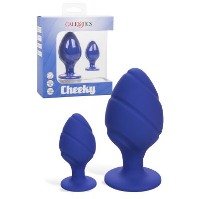 California Exotic Cheeky Purple Silicone Butt Plug Set 2 Pce