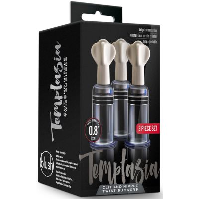 Temptasia Clit And Nipple Twist Suckers Set of 3 Clear Clear